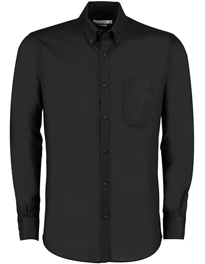 Kustom Kit Mens L/S Slim Fit Workwear Oxford Shirt.