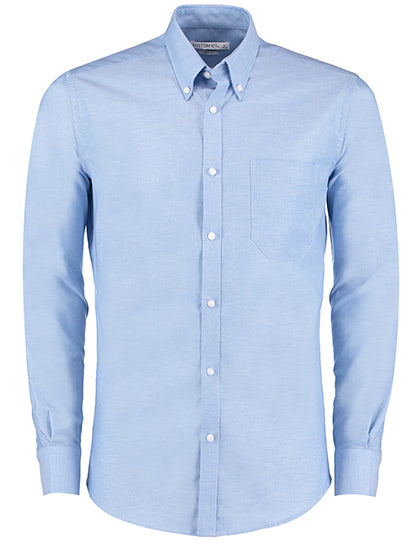 Kustom Kit Mens L/S Slim Fit Workwear Oxford Shirt.