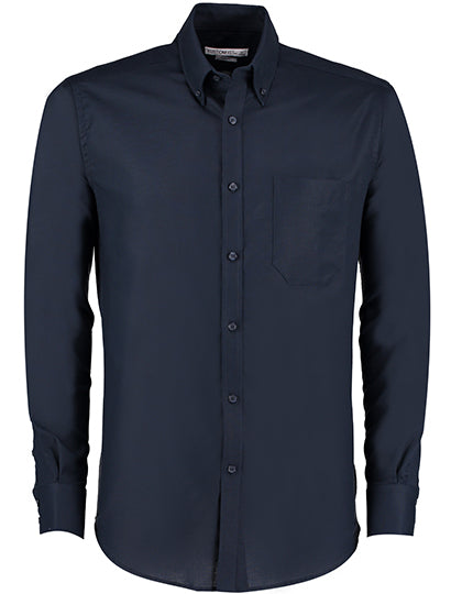 Kustom Kit Mens L/S Slim Fit Workwear Oxford Shirt.