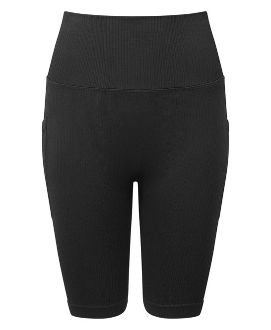 Tri Dri Ladys Ribbed Seamless Shorts.