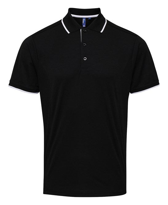 Premier Mens Contrast Tipped Coolchecker Polo