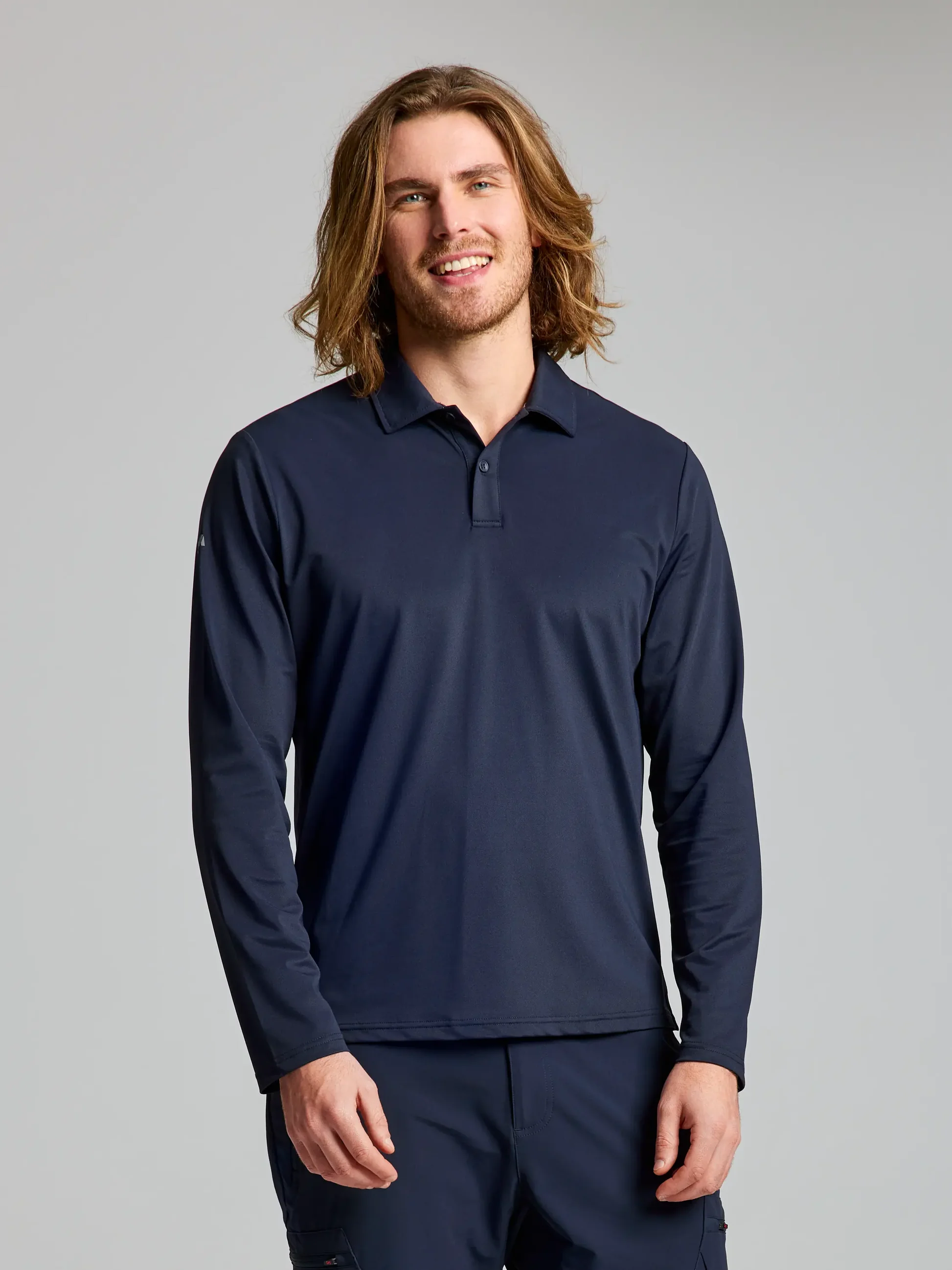 Slam Mens L/S Tech Pique Polo.