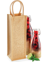 Load image into Gallery viewer, Westford Mill Shimmer Jute Bottle Bag
