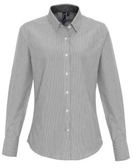 Premier Ladies Cotton Rich Oxford Stripes Shirt.