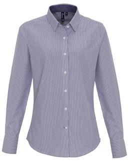 Premier Ladies Cotton Rich Oxford Stripes Shirt.