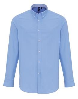 Premier Mens Cotton Rich Oxford Stripes Shirt.