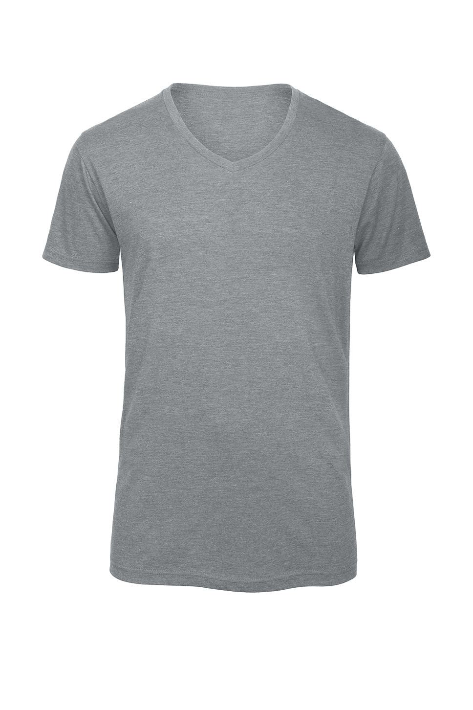 B&C Mens Triblend V-Neck T-Shirt.