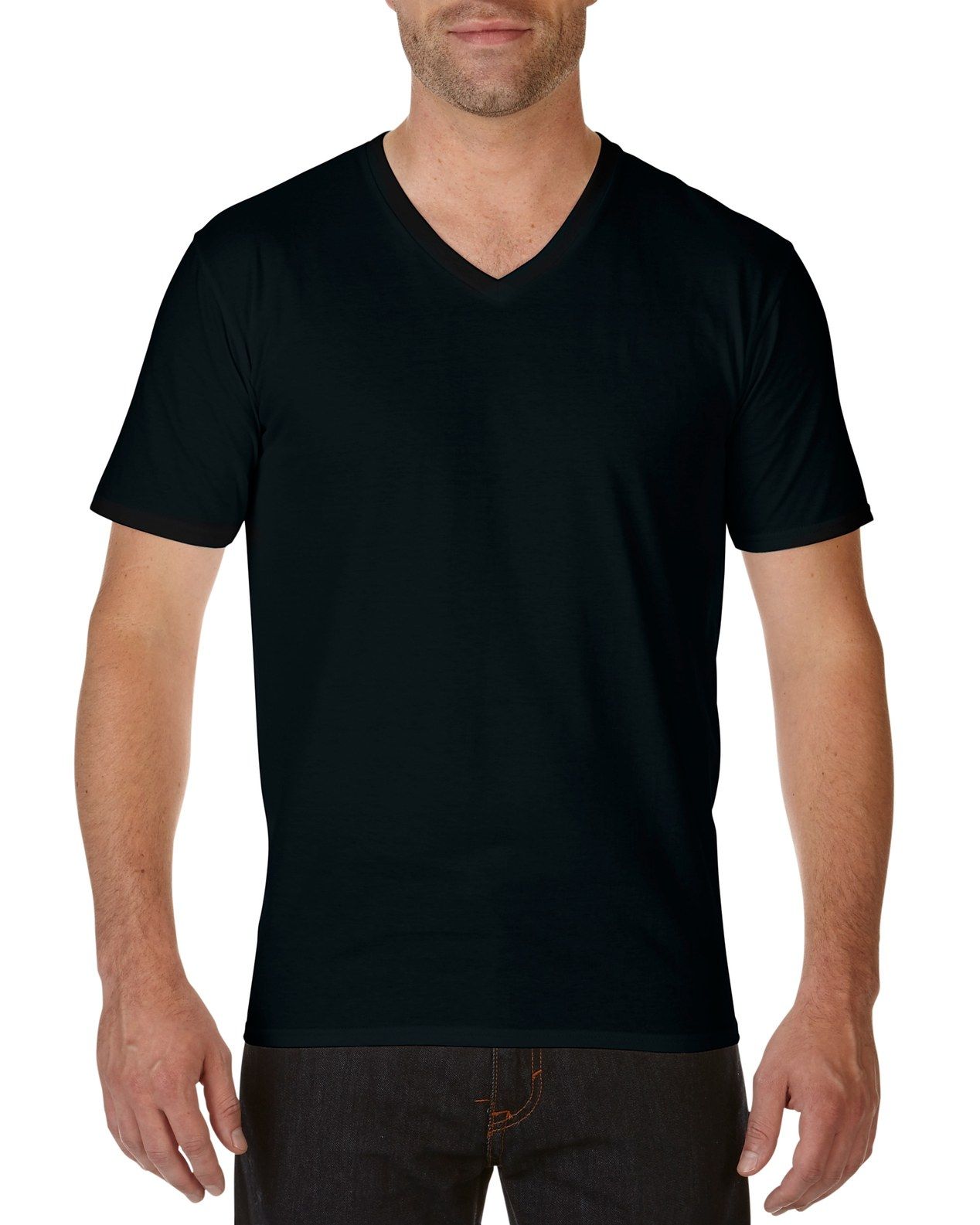 Gildan Mens Premium Cotton V-Neck T-Shirt.