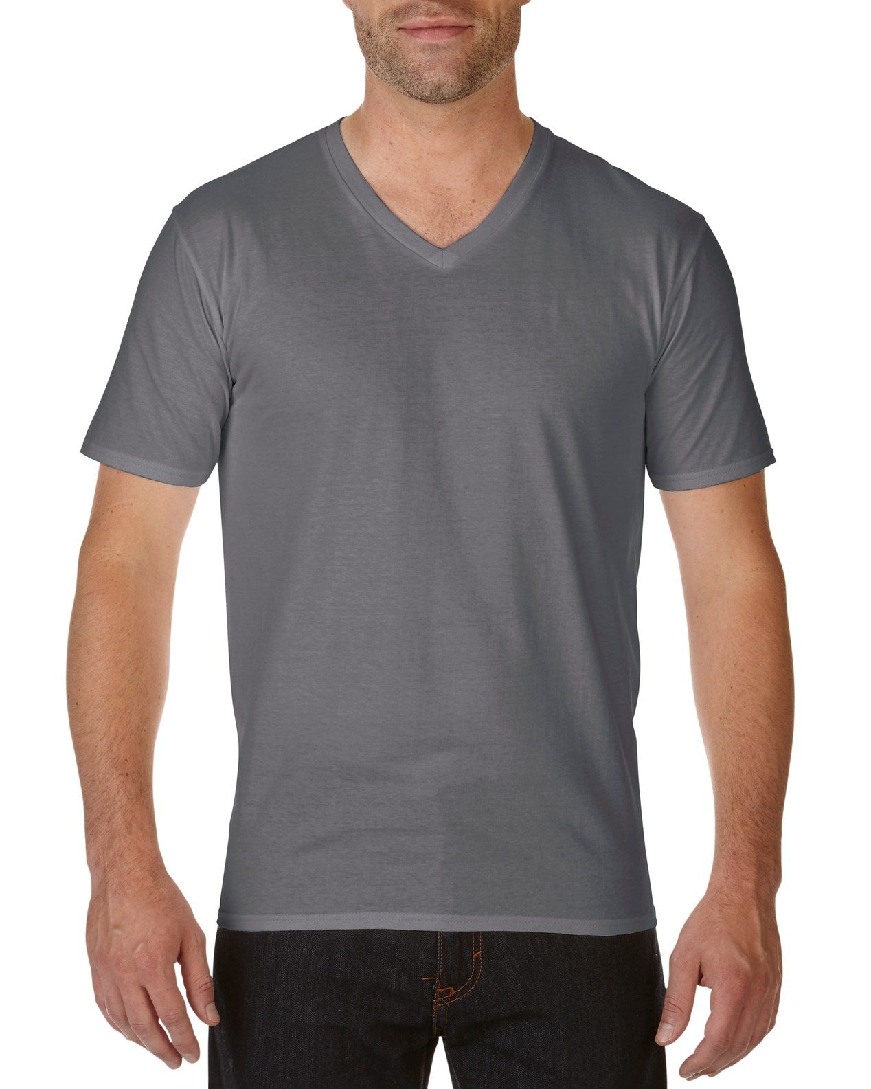 Gildan Mens Premium Cotton V-Neck T-Shirt.