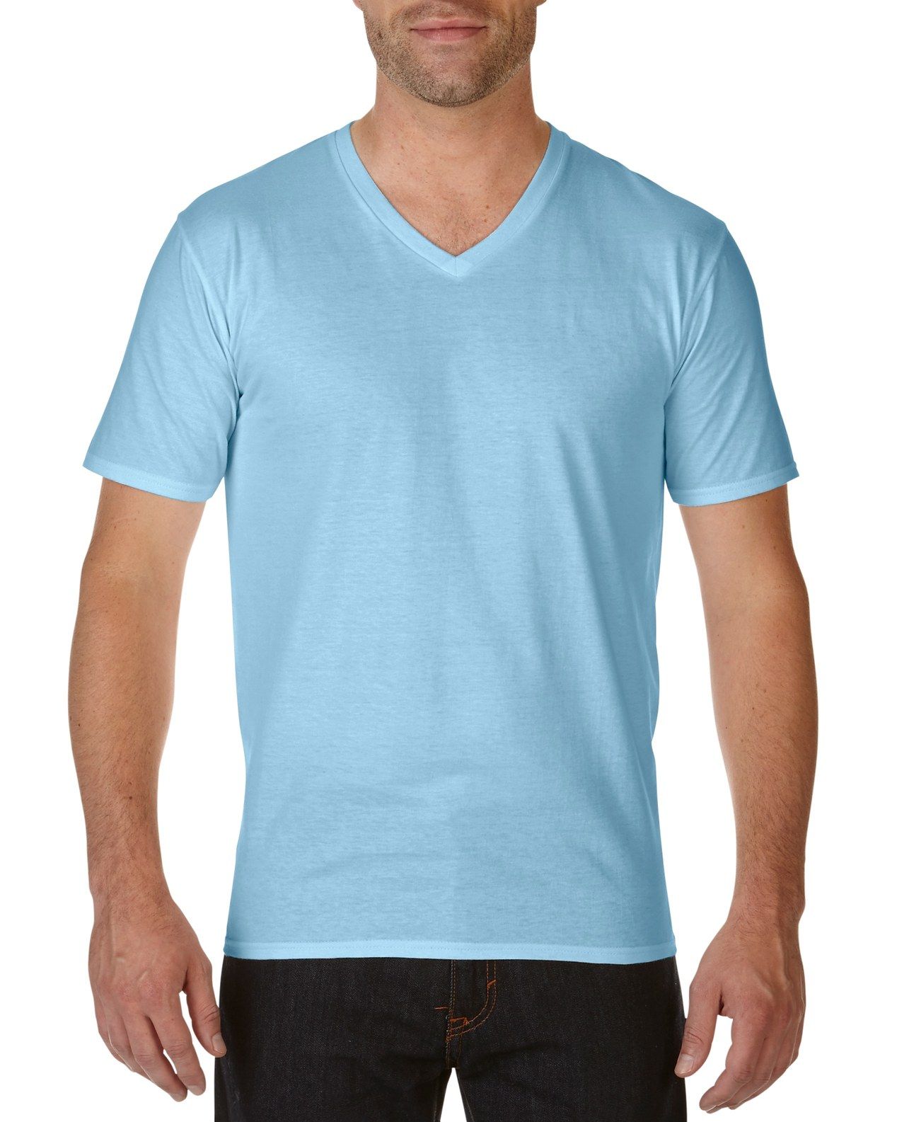 Gildan Mens Premium Cotton V-Neck T-Shirt.