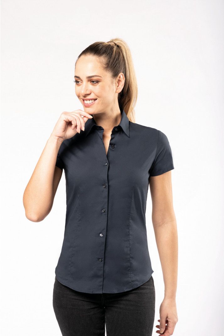 Kariban Ladies S/S Stretch Shirt.