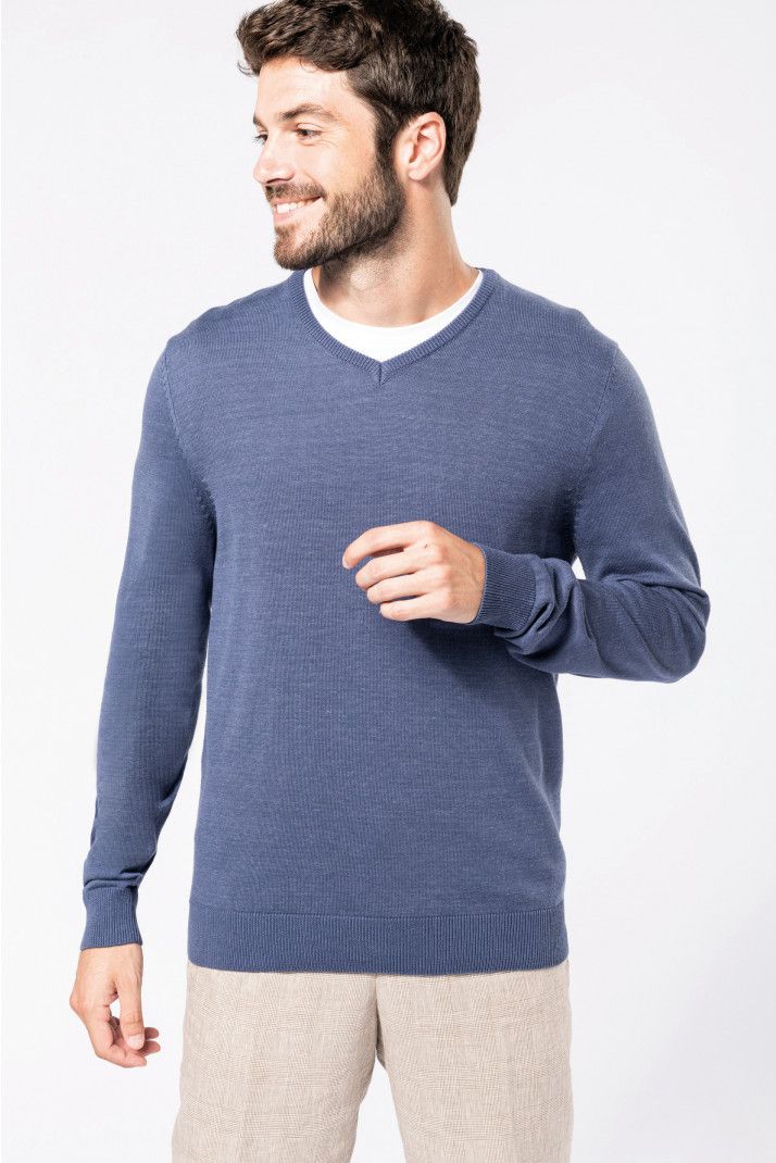 Kariban Mens V-Neck Jumper.